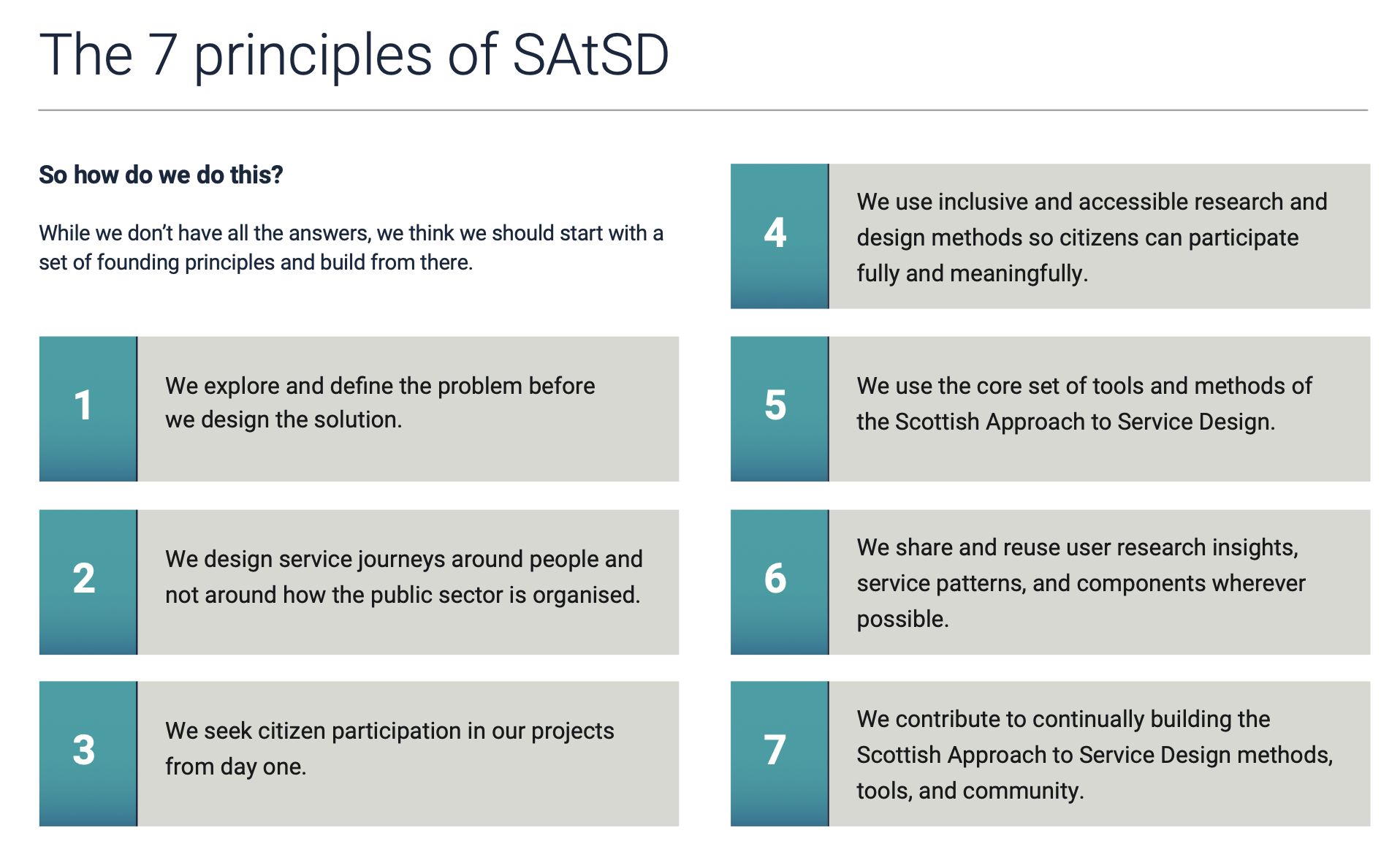 The Scottish Approach To Service Design SAtSD 